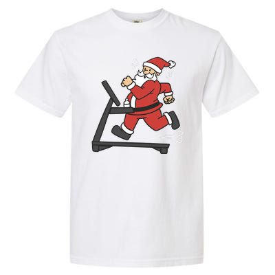 Santa Running On Treadmill Funny Fitness Garment-Dyed Heavyweight T-Shirt