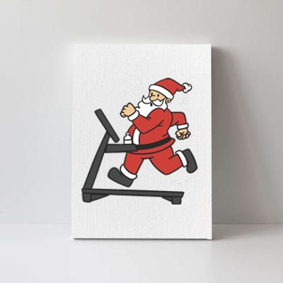 Santa Running On Treadmill Funny Fitness Canvas