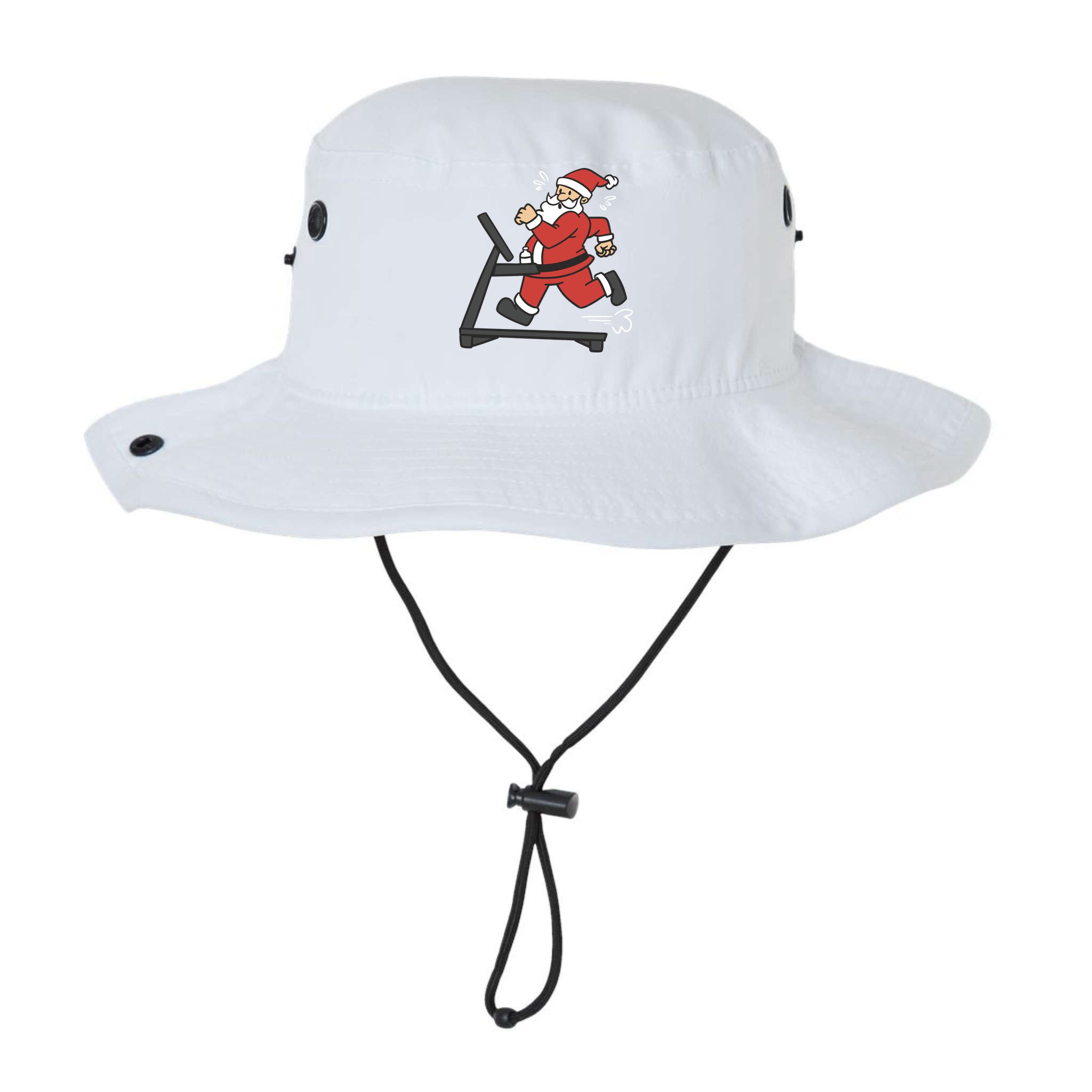 Santa Running On Treadmill Funny Fitness Bucket Hat