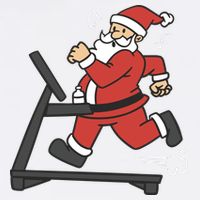 Santa Running On Treadmill Funny Fitness Bucket Hat
