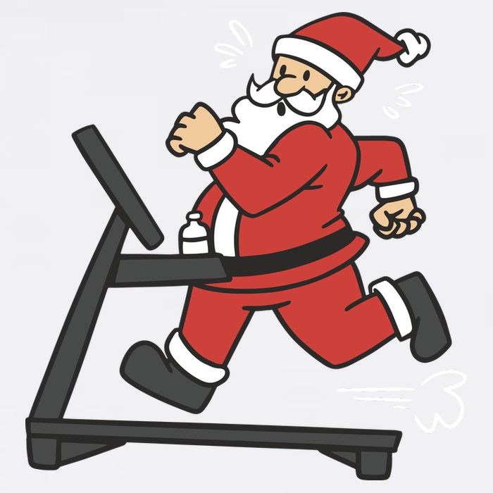 Santa Running On Treadmill Funny Fitness Bucket Hat