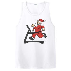 Santa Running On Treadmill Funny Fitness PosiCharge Competitor Tank