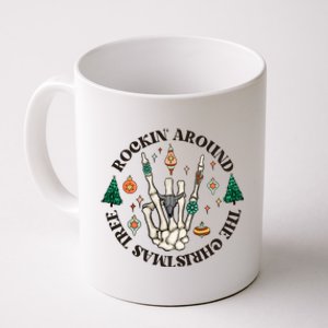 Skeleton Rock On Hand Rockin Around Christmas Tree Pajamas Gift Coffee Mug