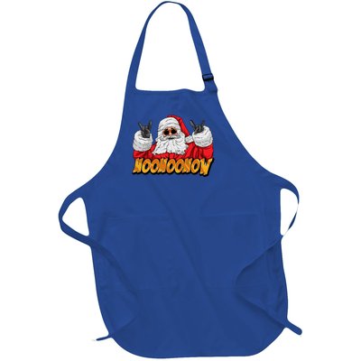 Santa Rock On Hand Christmas Pajama Cool Xmas Rocker Gift Full-Length Apron With Pockets