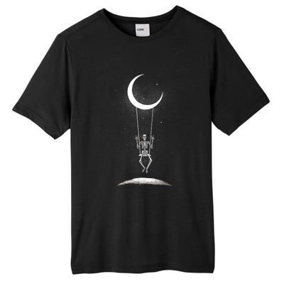 Skeleton Rock On Moon Spooky Halloween Rock Band Concerts Tall Fusion ChromaSoft Performance T-Shirt