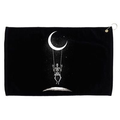 Skeleton Rock On Moon Spooky Halloween Rock Band Concerts Grommeted Golf Towel