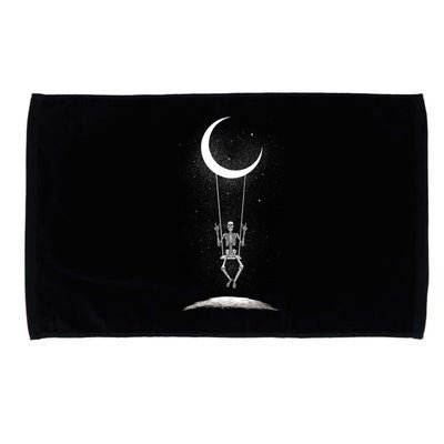 Skeleton Rock On Moon Spooky Halloween Rock Band Concerts Microfiber Hand Towel