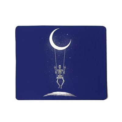 Skeleton Rock On Moon Spooky Halloween Rock Band Concerts Mousepad