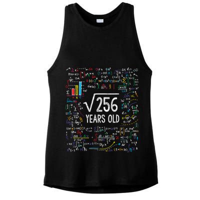 Square Root Of 256 16th Birthday Funny Gift 16 Year Old Gifts Math Bday Ladies PosiCharge Tri-Blend Wicking Tank