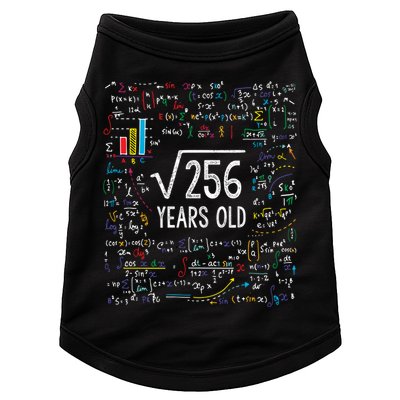 Square Root Of 256 16th Birthday Funny Gift 16 Year Old Gifts Math Bday Doggie Tank