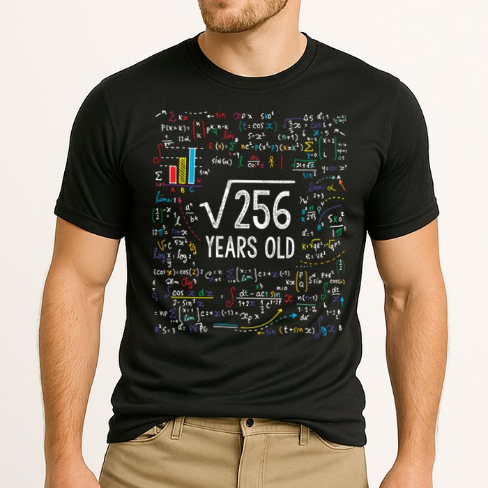 Square Root Of 256 16th Birthday Funny Gift 16 Year Old Gifts Math Bday Cooling Performance Crew T-Shirt