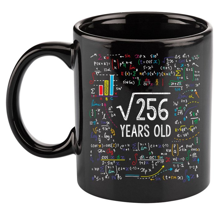 Square Root Of 256 16th Birthday Funny Gift 16 Year Old Gifts Math Bday 11oz C Handle Ceramic Mug