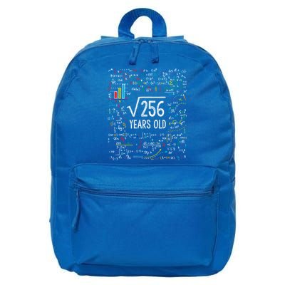 Square Root Of 256 16th Birthday Funny Gift 16 Year Old Gifts Math Bday 16 in Basic Backpack