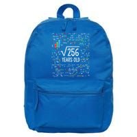 Square Root Of 256 16th Birthday Funny Gift 16 Year Old Gifts Math Bday 16 in Basic Backpack