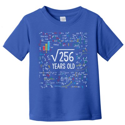 Square Root Of 256 16th Birthday Funny Gift 16 Year Old Gifts Math Bday Toddler T-Shirt