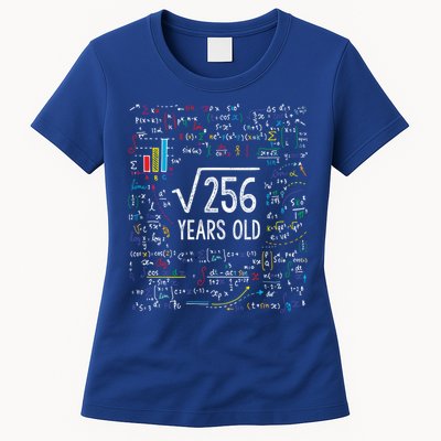 Square Root Of 256 16th Birthday Funny Gift 16 Year Old Gifts Math Bday Womens T-Shirt