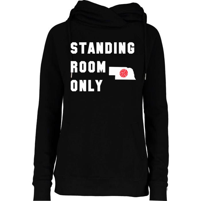 Standing Room Only Volleyball Womens Funnel Neck Pullover Hood