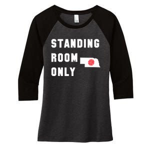 Standing Room Only Volleyball Women's Tri-Blend 3/4-Sleeve Raglan Shirt