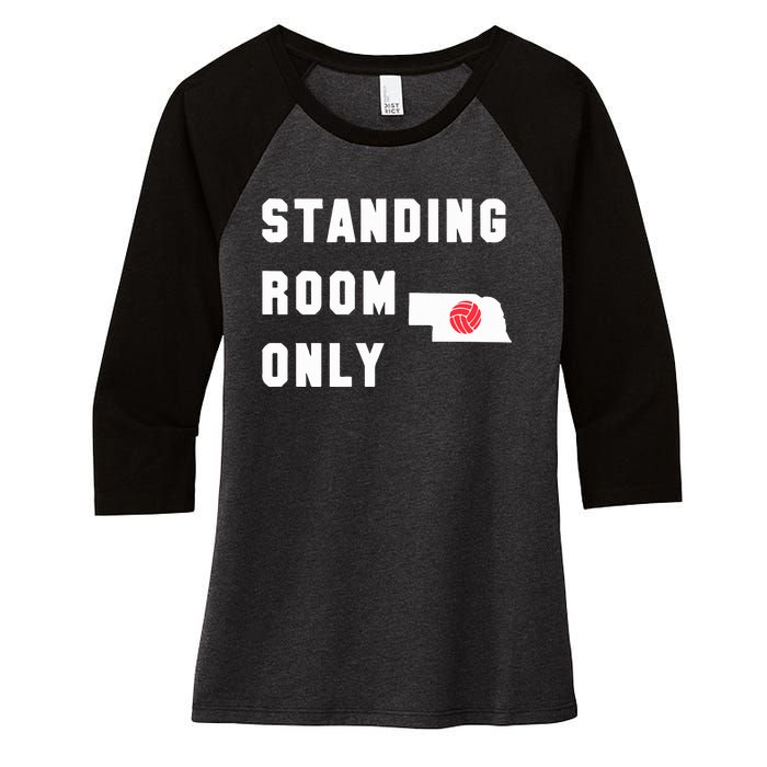 Standing Room Only Volleyball Women's Tri-Blend 3/4-Sleeve Raglan Shirt