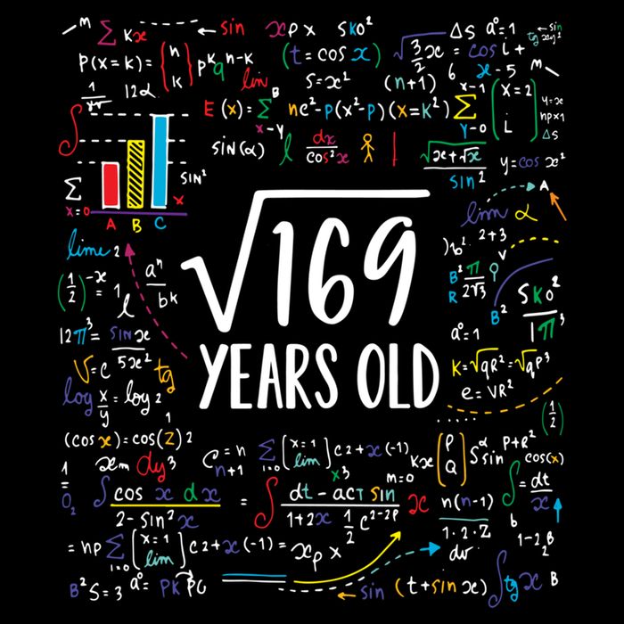 Square Root Of 169 13th Birthday Gift 13 Year Old Gifts Math Bday Gift Drawstring Bag