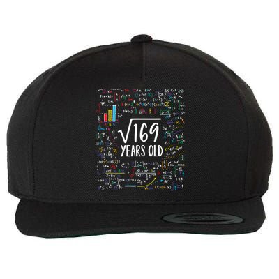 Square Root Of 169 13th Birthday Gift 13 Year Old Gifts Math Bday Gift Wool Snapback Cap