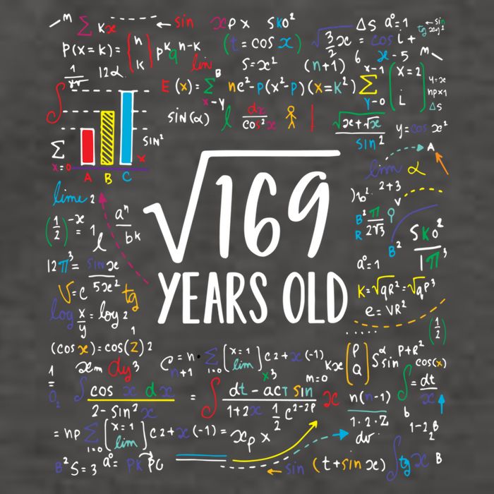 Square Root Of 169 13th Birthday Gift 13 Year Old Gifts Math Bday Gift Vector Backpack