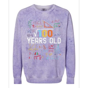 Square Root Of 100 10th Birthday 10 Years Old Birthday Colorblast Crewneck Sweatshirt