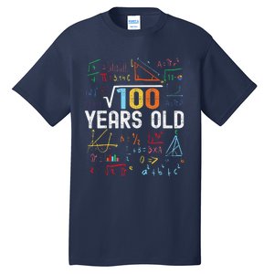 Square Root Of 100 10th Birthday 10 Years Old Birthday Tall T-Shirt