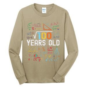 Square Root Of 100 10th Birthday 10 Years Old Birthday Tall Long Sleeve T-Shirt