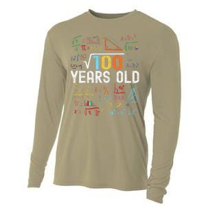 Square Root Of 100 10th Birthday 10 Years Old Birthday Cooling Performance Long Sleeve Crew