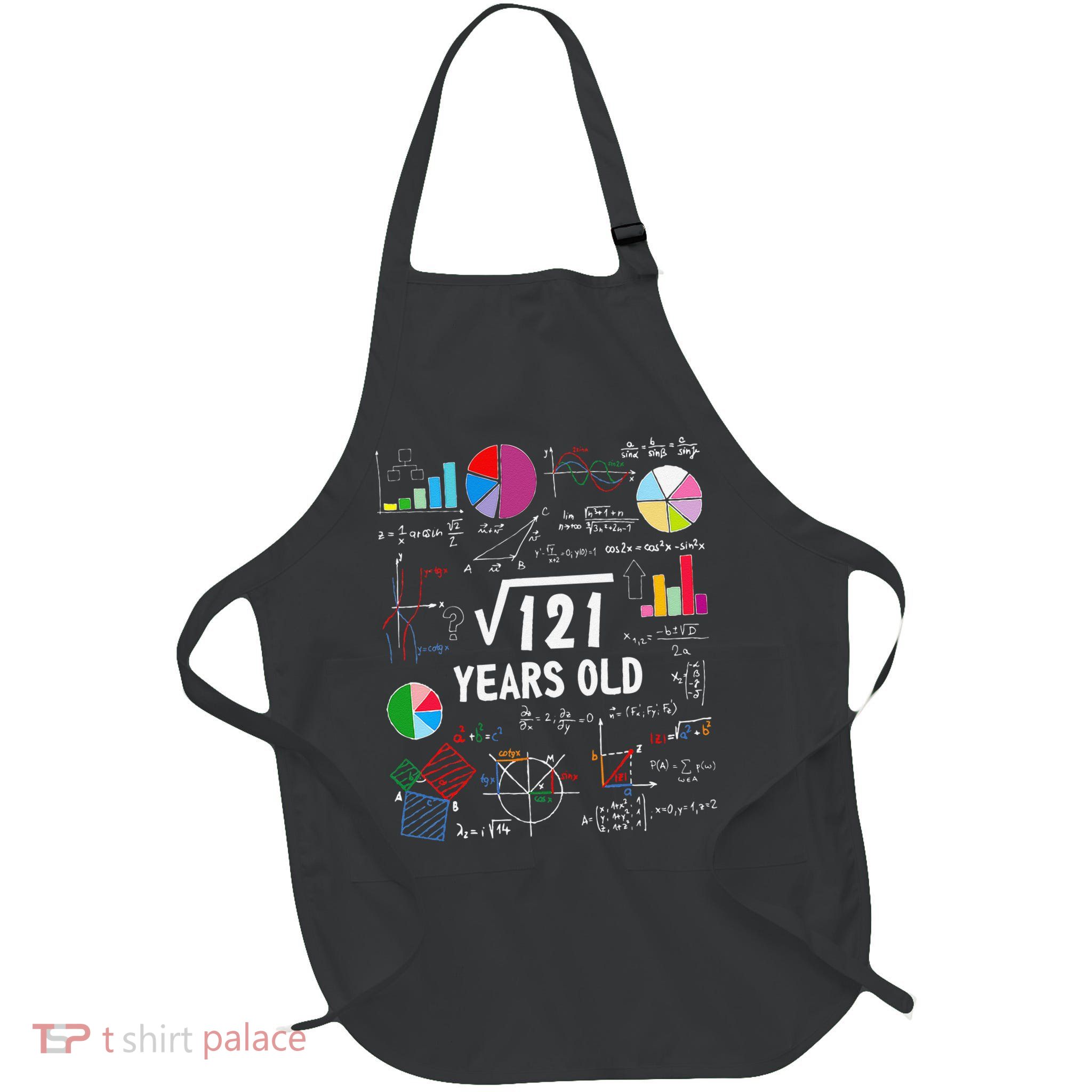 Square Root Of 121 11th Birthday 11 Year Old Love Mathematic Full-Length Apron With Pockets