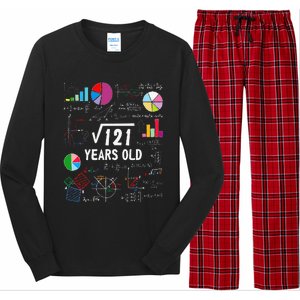 Square Root Of 121 11th Birthday 11 Year Old Love Mathematic Long Sleeve Pajama Set