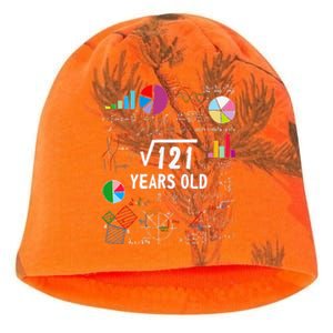 Square Root Of 121 11th Birthday 11 Year Old Love Mathematic Kati - Camo Knit Beanie