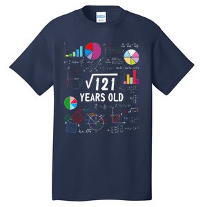 Square Root Of 121 11th Birthday 11 Year Old Love Mathematic Tall T-Shirt