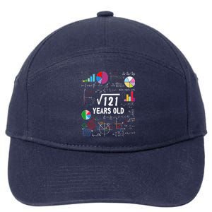 Square Root Of 121 11th Birthday 11 Year Old Love Mathematic 7-Panel Snapback Hat