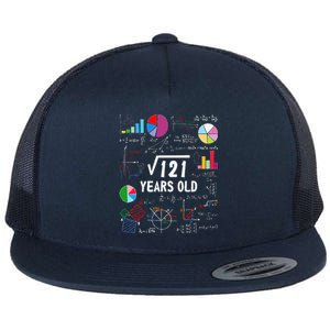 Square Root Of 121 11th Birthday 11 Year Old Love Mathematic Flat Bill Trucker Hat