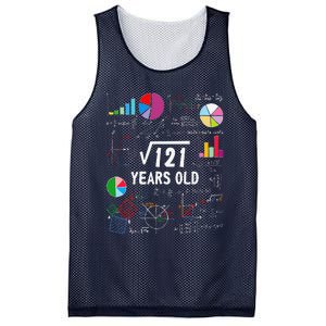 Square Root Of 121 11th Birthday 11 Year Old Love Mathematic Mesh Reversible Basketball Jersey Tank