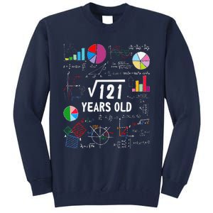 Square Root Of 121 11th Birthday 11 Year Old Love Mathematic Tall Sweatshirt