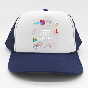 Square Root Of 121 11th Birthday 11 Year Old Love Mathematic Trucker Hat