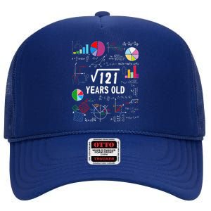 Square Root Of 121 11th Birthday 11 Year Old Love Mathematic High Crown Mesh Back Trucker Hat