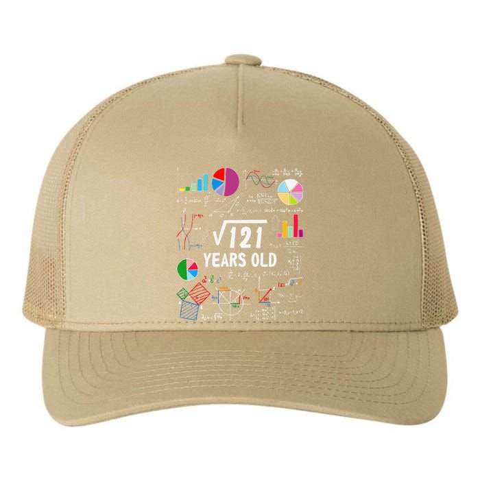 Square Root Of 121 11th Birthday 11 Year Old Love Mathematic Yupoong Adult 5-Panel Trucker Hat