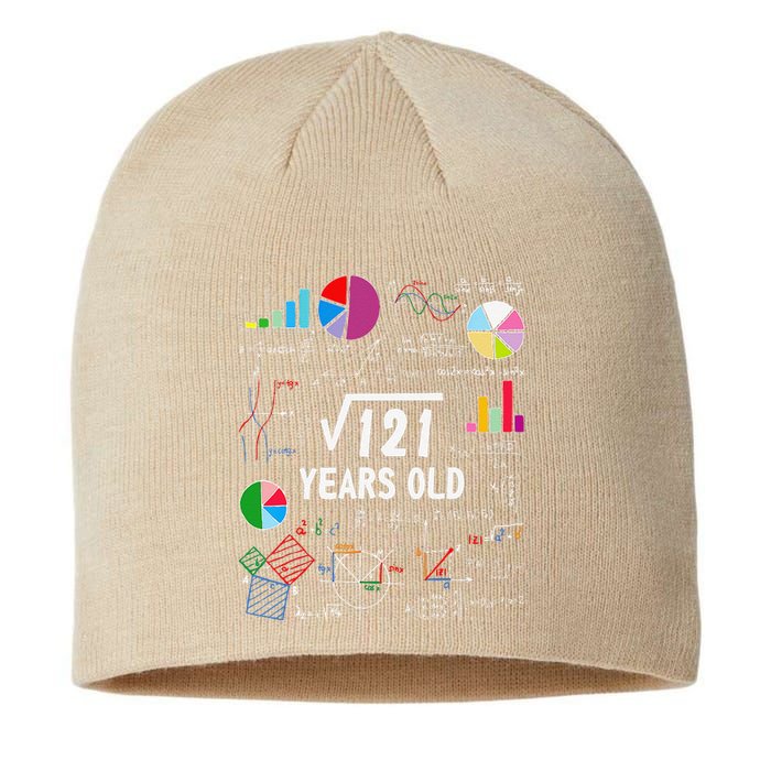 Square Root Of 121 11th Birthday 11 Year Old Love Mathematic Sustainable Beanie