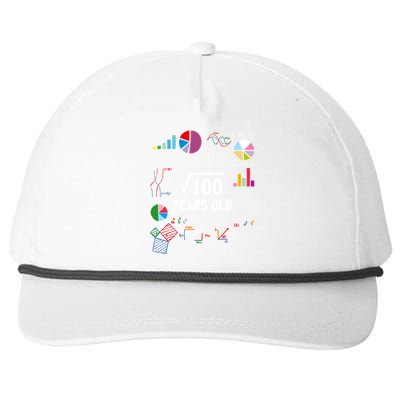 Square Root Of 100 10th Birthday 10 Year Old Love Math Snapback Five-Panel Rope Hat