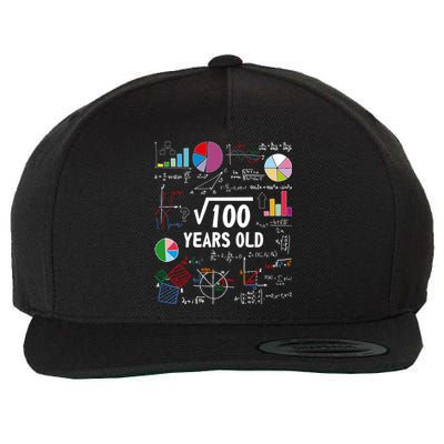 Square Root Of 100 10th Birthday 10 Year Old Love Math Wool Snapback Cap