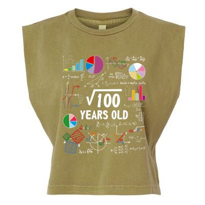 Square Root Of 100 10th Birthday 10 Year Old Love Math Garment-Dyed Women's Muscle Tee