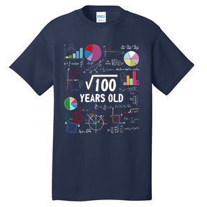 Square Root Of 100 10th Birthday 10 Year Old Love Math Tall T-Shirt