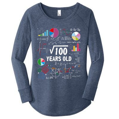 Square Root Of 100 10th Birthday 10 Year Old Love Math Women's Perfect Tri Tunic Long Sleeve Shirt