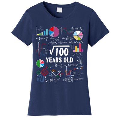 Square Root Of 100 10th Birthday 10 Year Old Love Math Women's T-Shirt