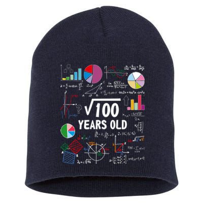 Square Root Of 100 10th Birthday 10 Year Old Love Math Short Acrylic Beanie