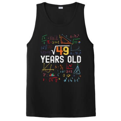 Square Root Of 49 7th Birthday 7 Years Old Birthday PosiCharge Competitor Tank